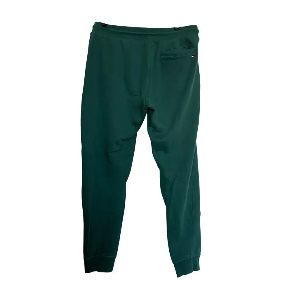 Tommy Hilfiger Joggers M Green Sweats Drawstring Cotton Athlesiure Preppy